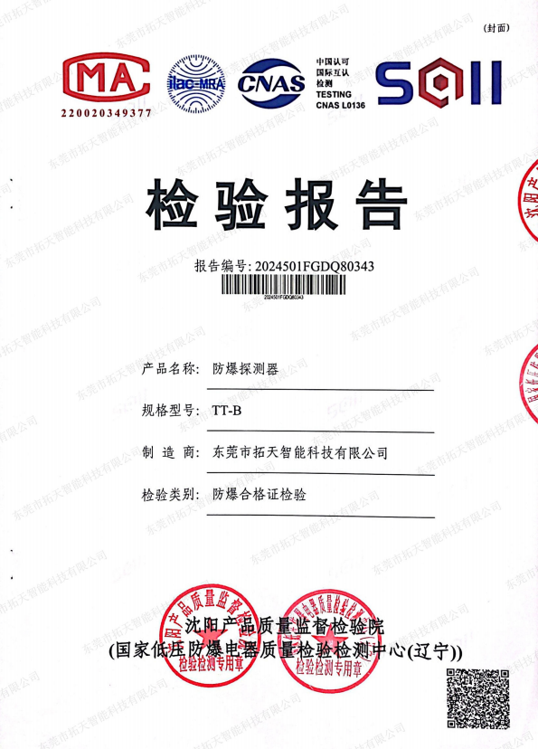防爆探测器检验报告