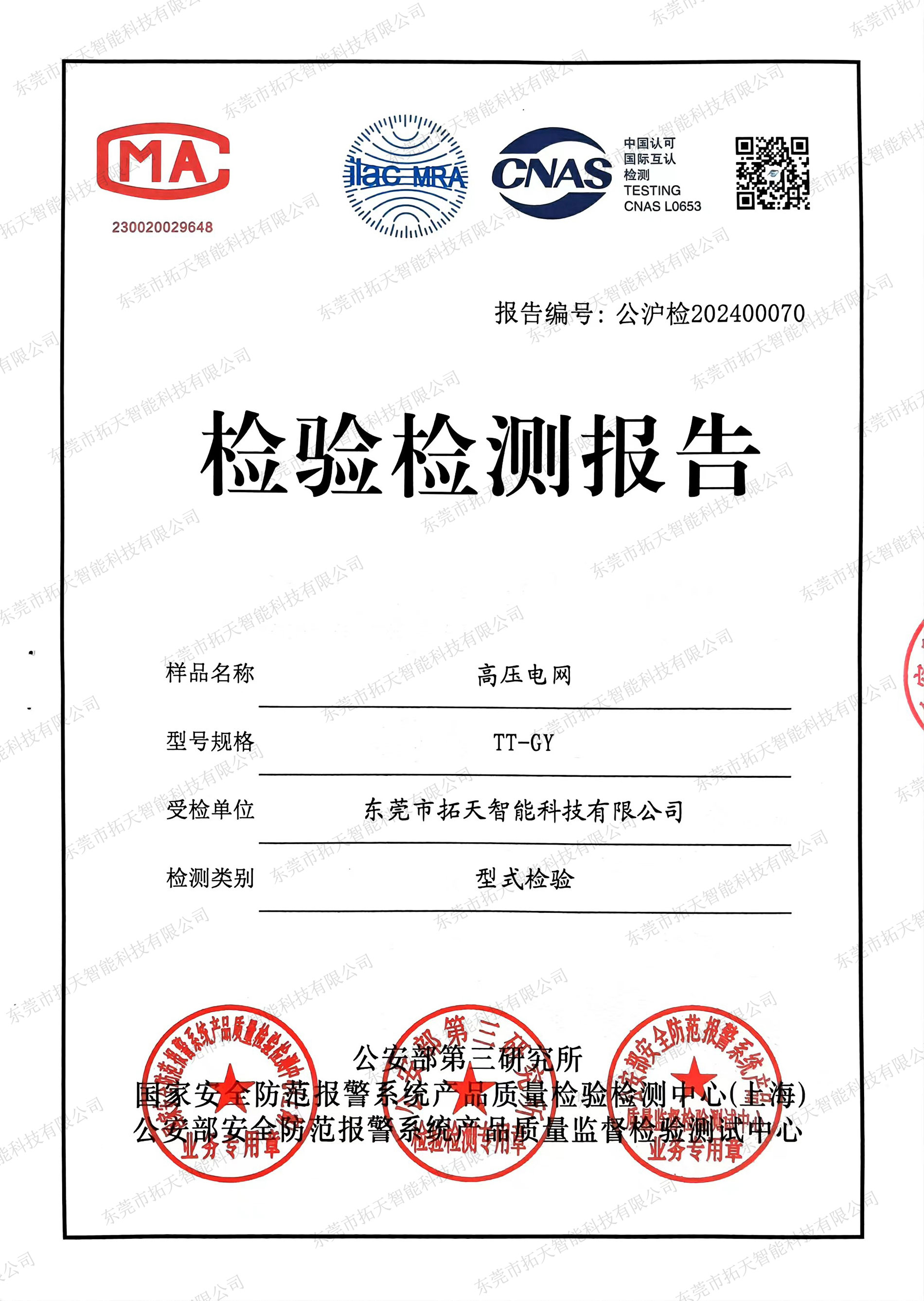 高压电网检测报告